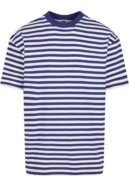 Pánské tričko Regular Stripe - bílá/tmavomodrá