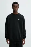 Bavlněná mikina Vans pánská, černá barva, hladká, VN000P20BLK1