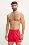 Plavkové šortky adidas 3-Stripes červená barva, JX5023