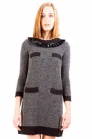 LOVE MOSCHINO SHORT DRESS WOMAN GRAY