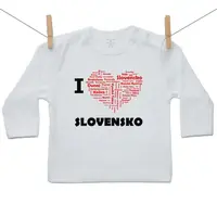 Boodyy Tričko s dlhým rukávom I love Slovensko 134 (8-9 rokov)