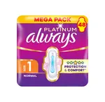 Always Platinum Normal hygienické vložky s krídelkami 48ks, veľkosť 1