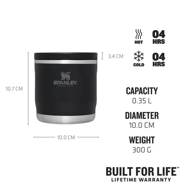 10-10837-015 STANLEY The Adventure To-Go Food Jar .35L / 12oz Black