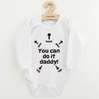 Detské body s potlačou You can do it daddy!, vel. 74 (6-9m)