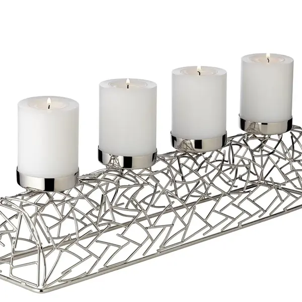 Adventní svícen Milano L, stříbrný - EDZARD
