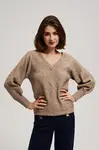 Marisse Dark Beige V-Neck Sweater