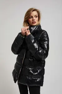 Marisse Short Quilted Black Jacket With A Hood