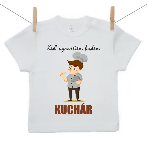 Boodyy Tričko s krátkym rukávom Keď vyrastiem budem kuchár 110 (4-5 rokov)