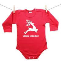 Boodyy Červené body s dlhým rukávom Veselé Vianoce so sobom 86 (12-18 mesiacov)