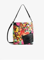 Růžovo-černá dámská květovaná kabelka Desigual Mika Butan - Dámské