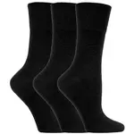 IOMI Gentle Grip dámske diabetik ponožky 3 páry ČIERNE bez gumičiek