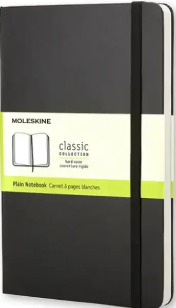 Zápisník MOLESKINE tvrdý čistý černý L