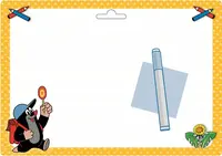 Oboustranně stíratelná tabulka/kreslící podložka A4 + 2 popisovače s plstěným hrotem - Krtek 2 - KRTEK (AK6519) - Zdeněk Miler