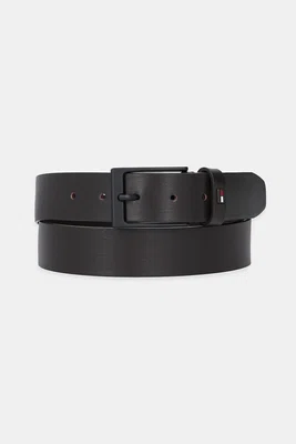 Kožený pásek Tommy Hilfiger pánský, černá barva, AM0AM13016