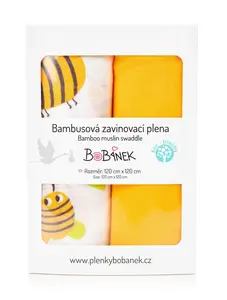 Bobánek Bambusové zavinovací pleny 2 ks včelky