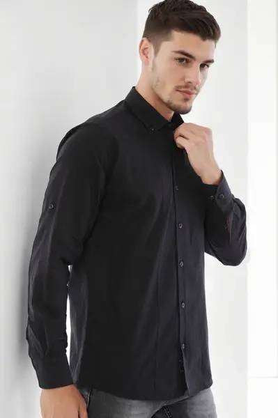 G921 DEWBERRY MEN'S SHIRT-BLACK