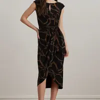Šaty Lauren Ralph Lauren černá barva, midi, přiléhavé, 200973612