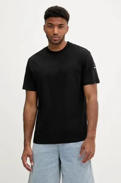 Bavlněné tričko Karl Lagerfeld Jeans pánské, černá barva, A3M17003