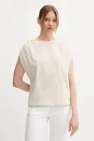 Bavlněné tričko United Colors of Benetton dámské, béžová barva, 3096D10AB