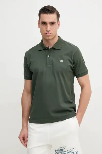 Bavlněné polo tričko Lacoste zelená barva