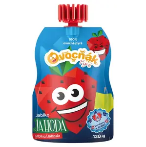 OVOCŇÁK Pyré jablko a jahoda 120 g