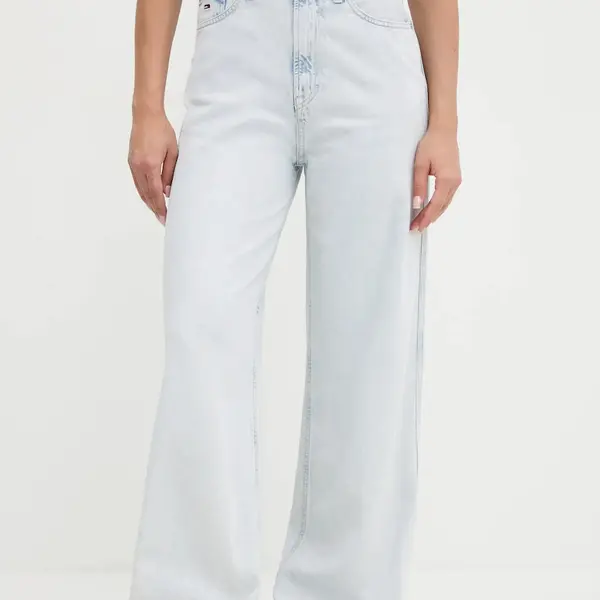 Džíny Tommy Jeans dámské, modrá barva, DW0DW21378
