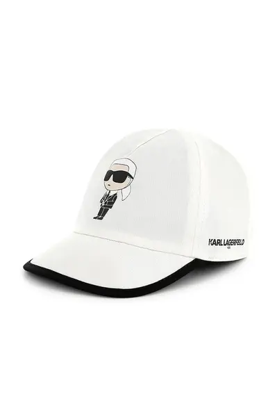 Dětská bavlněná kšiltovka Karl Lagerfeld bílá barva, s aplikací, Z30574