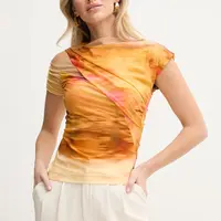 Halenka Pinko dámská, oranžová barva, vzorovaná, 104836 A2G1