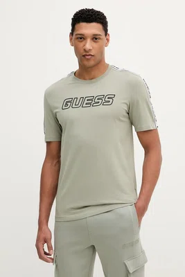 Tričko Guess ARLO pánské, béžová barva, s aplikací, Z4GI18 J1314