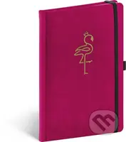 Notes Samet Plameňák (linkovaný s gumičkou na uzavření)