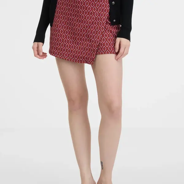 Červená dámská vzorovaná sukně/kraťasy ORSAY - Dámské
