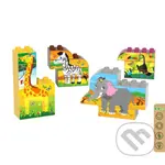Biobuddi stavebnica: Vytvaruj si (malá sada) ((žirafa, zebra, slon, tukan))