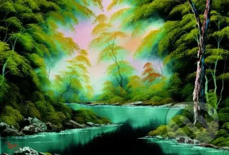 Lesné jazero - Bob Ross - puzzle z kategorie Umělecké