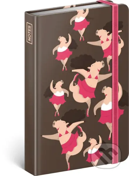 Notes Piggie (linkovaný s gumičkou na uzavření)