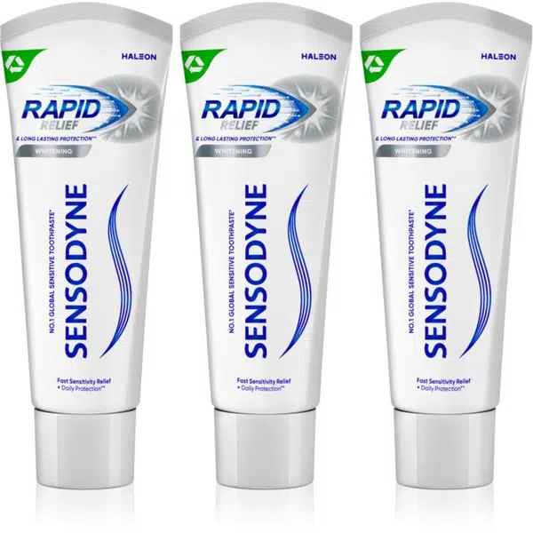 Sensodyne Rapid Whitening bělicí zubní pasta pro citlivé zuby 3x75 ml