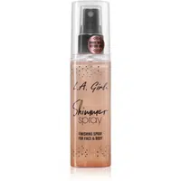 L.A. Girl Cosmetics Shimmer Spray fixační sprej na make-up na obličej a tělo odstín Rose Gold 80 ml