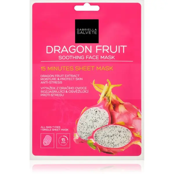 Gabriella Salvete Face Mask Dragon Fruit zklidňující plátýnková maska 1 ks