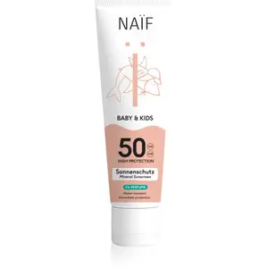 Naif Baby & Kids Mineral Sunscreen SPF 50 0 % Perfume ochranný krém na opalování pro miminka a děti bez parfemace SPF 50 100 ml