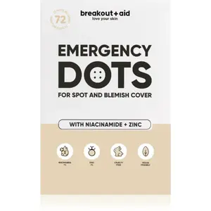 breakout + aid Emergency Dots For Spots and Blemishes lokální péče proti akné s niacinamidem a zinkem 72 ks