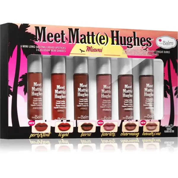 theBalm Meet Matt(e) Hughes Mini Kit Miami sada tekutých rtěnek pro dlouhotrvající efekt