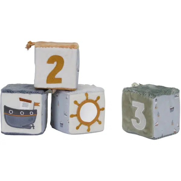 Little Dutch Sailors Bay Set of Soft Cubes plyšové kostky 4 ks