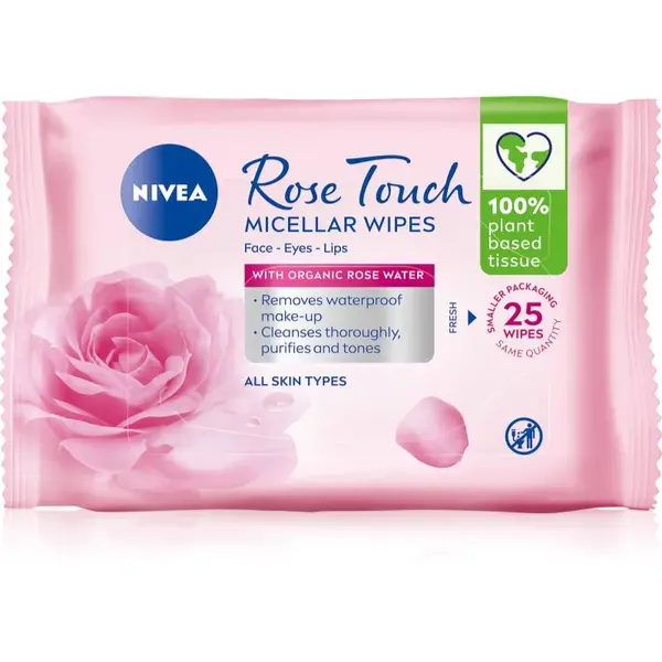 NIVEA Micellar Rose Touch Čisticí micelární pleťové ubrousky 25 ks