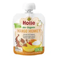 HOLLE Mango Monkey - BIO Dětské ovocné pyré s jogurtem 85 g