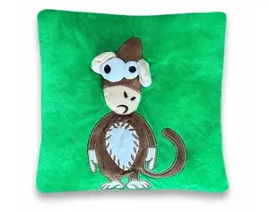 Dětský plyšový polštář 3D opice 25x25 cm, zelený