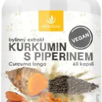 ALLNATURE Kurkumin s piperinem bylinný extrakt 60 kapslí