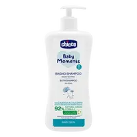 CHICCO Šampon na vlasy a tělo s dávkovačem Baby Moments 92 % přírodních složek 500 ml