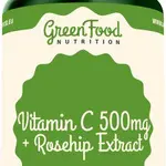 GREENFOOD NUTRITION Vitamin C 500mg + Rosehip extract 60 kapslí