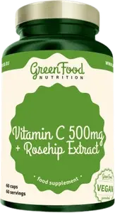 GREENFOOD NUTRITION Vitamin C 500mg + Rosehip extract 60 kapslí