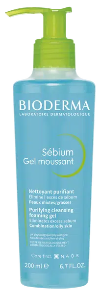 BIODERMA Sébium Gel moussant jemný čisticí gel pro smíšenou a mastnou pleť 200 ml