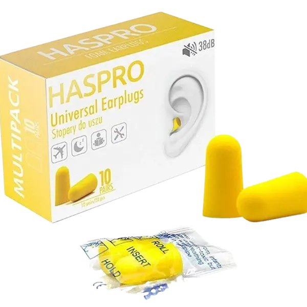 HASPRO Multi10 Špunty do uší, žluté 20 ks